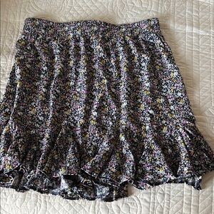 Loft Floral Skirt with Ruffle Hem